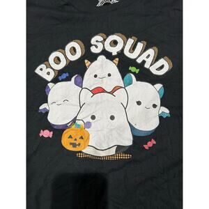 SQUISHMALLOWS New "Boo Squad" Halloween Black SS Cropped Tee Size L